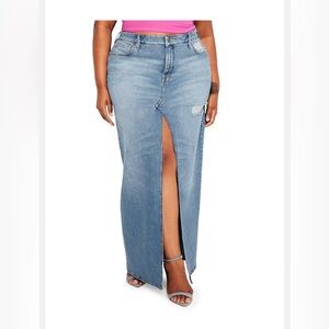 Good American Blue Maxi Skirt